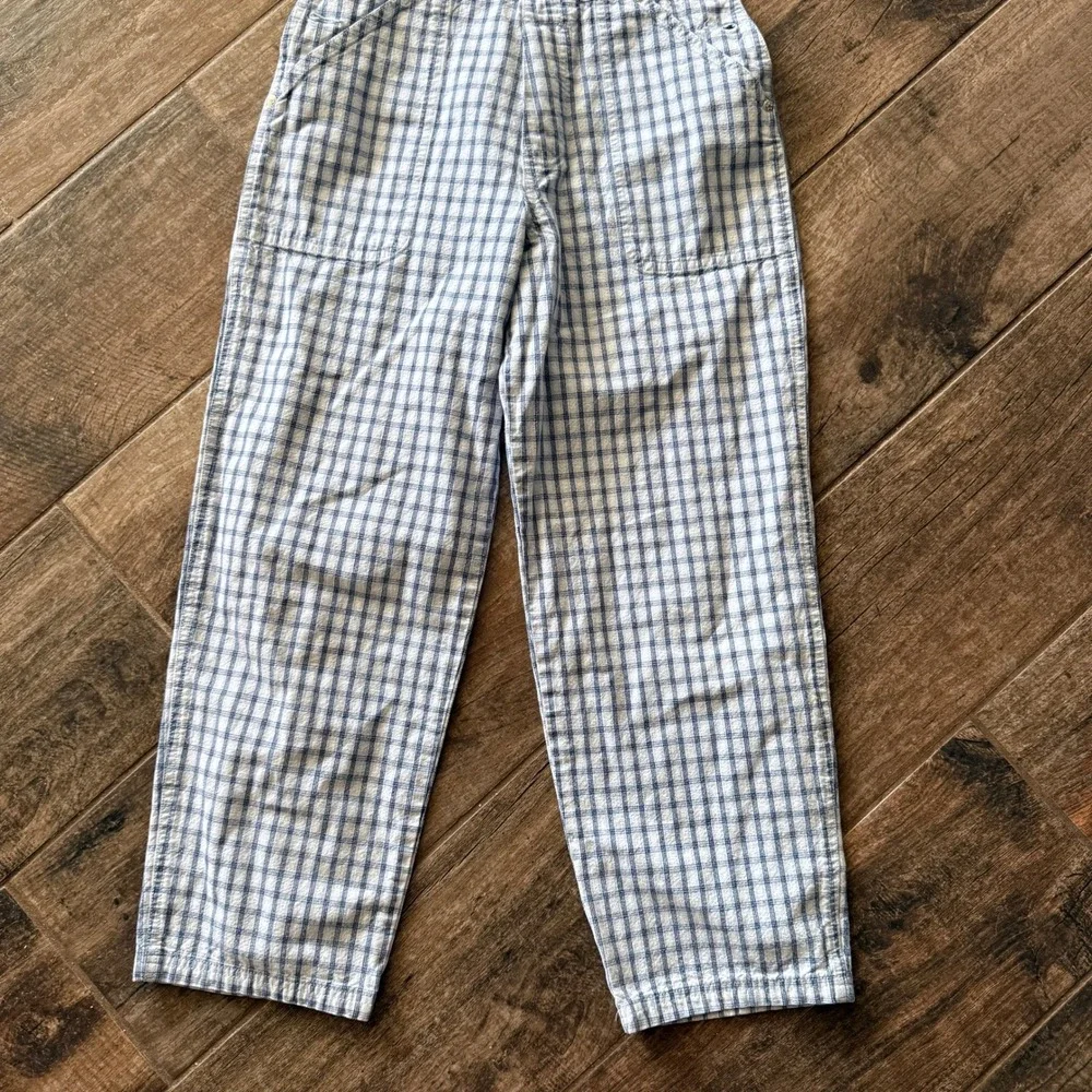 Old Navy Vintage Kids Cottagecore Plaid Bib Overalls,Blue White, 12